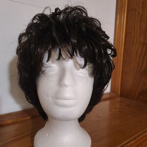 Short Layered Women's Wig in Espresso Brown with Soft Fringe